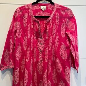 Beautiful South of France batik patterned shirt from Anokhi by Simrane.